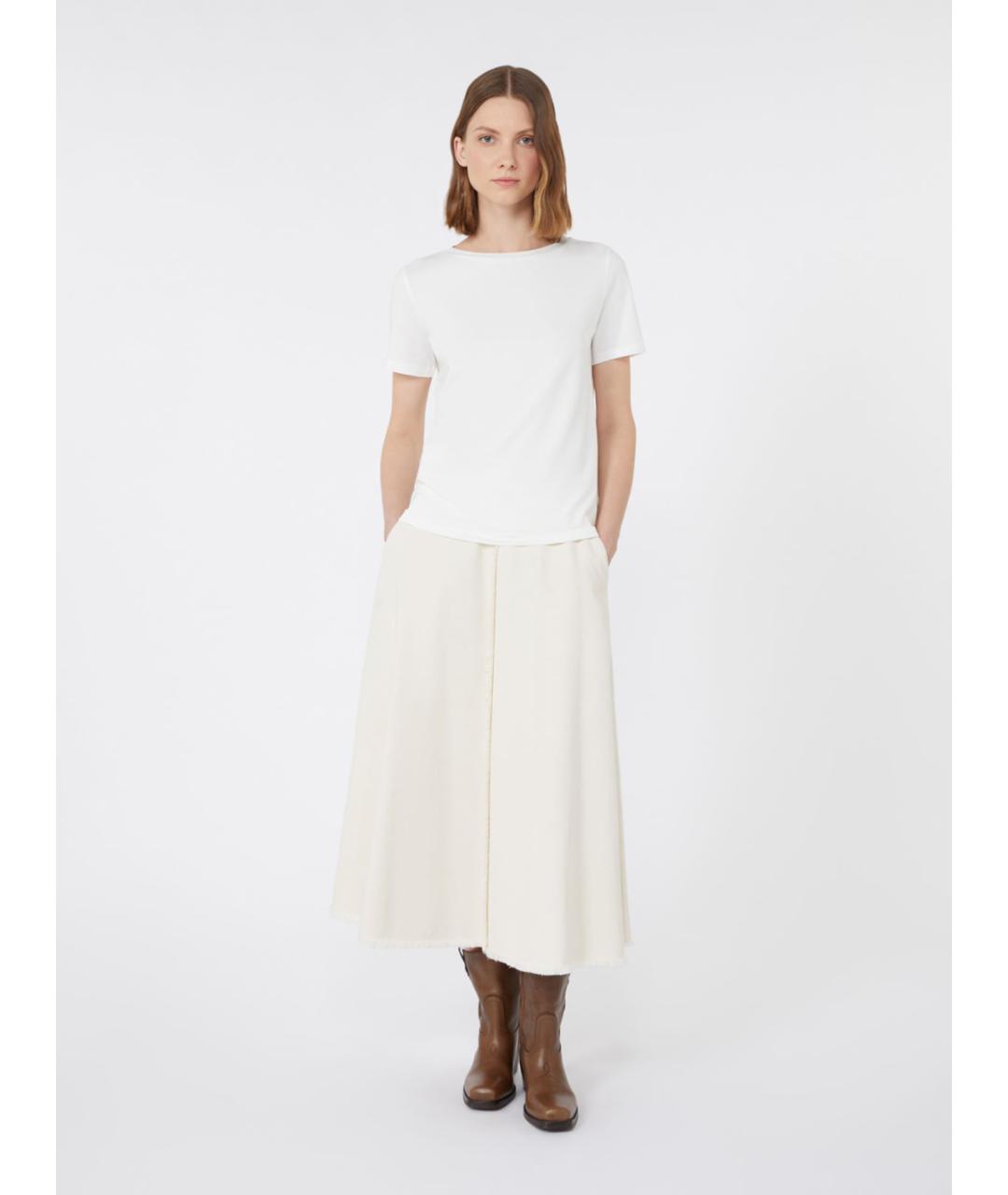 WEEKEND MAX MARA Белая хлопковая футболка, фото 2