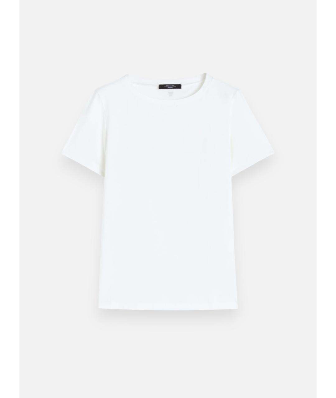 WEEKEND MAX MARA Белая хлопковая футболка, фото 5