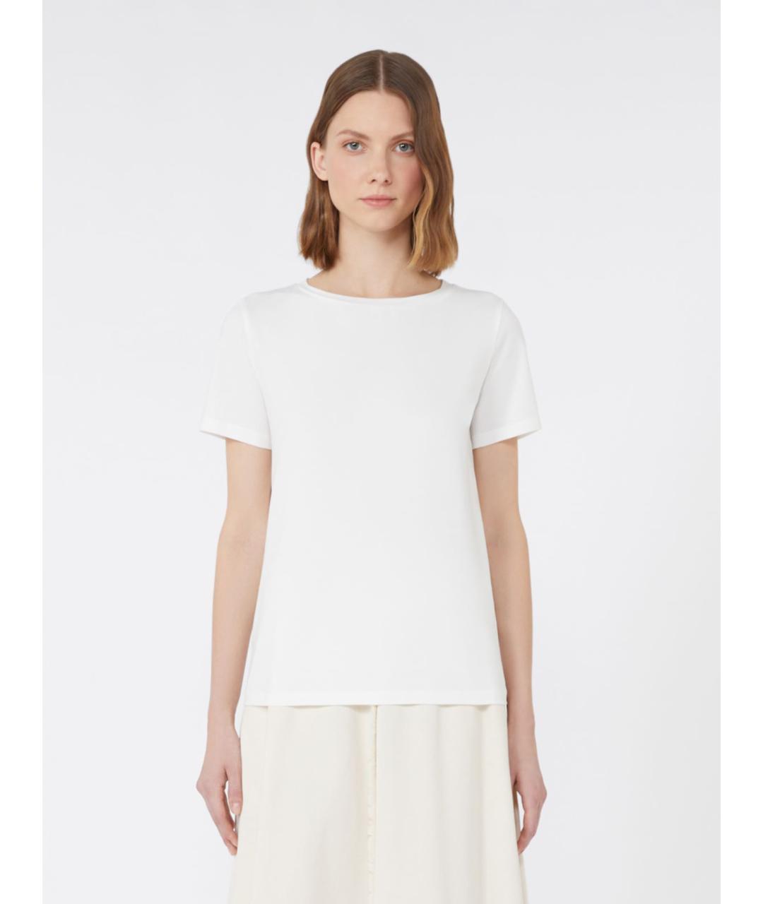 WEEKEND MAX MARA Белая хлопковая футболка, фото 4