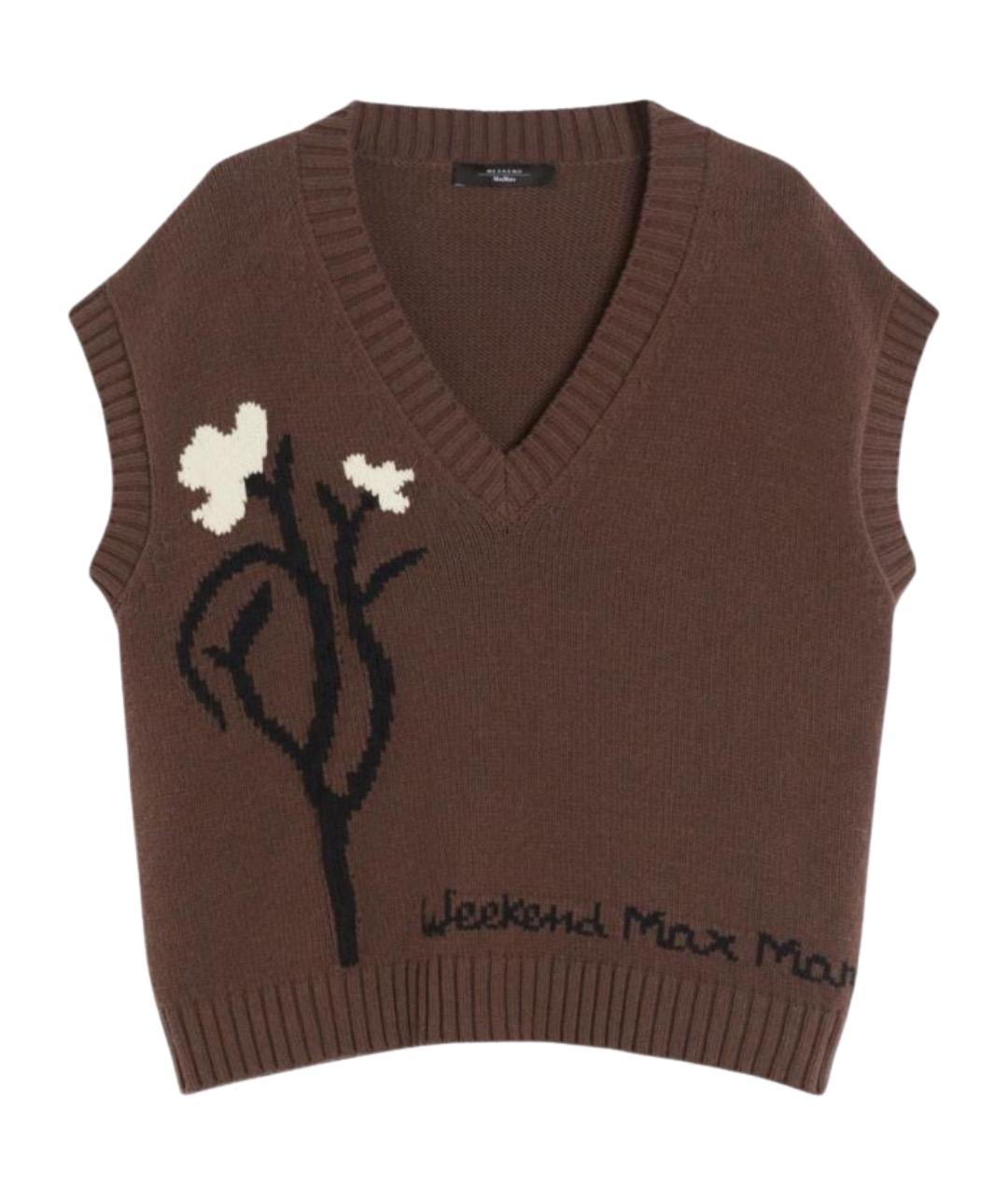 WEEKEND MAX MARA Коричневая хлопковая жилетка, фото 1