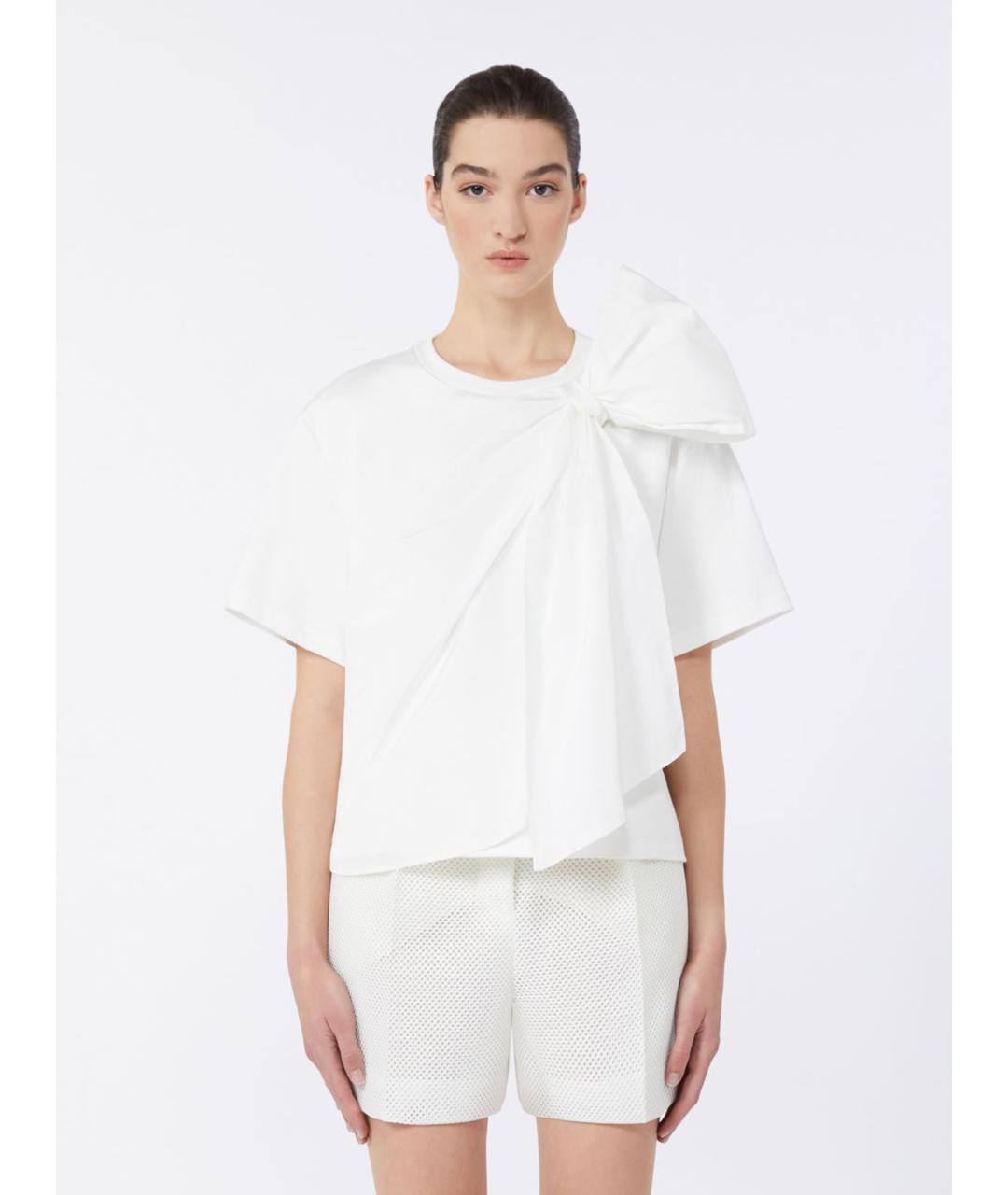 MAX MARA Белая хлопковая футболка, фото 5