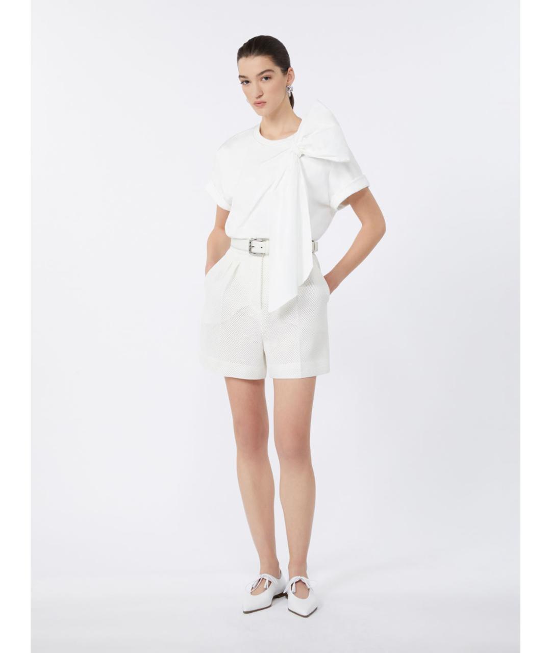 MAX MARA Белая хлопковая футболка, фото 2