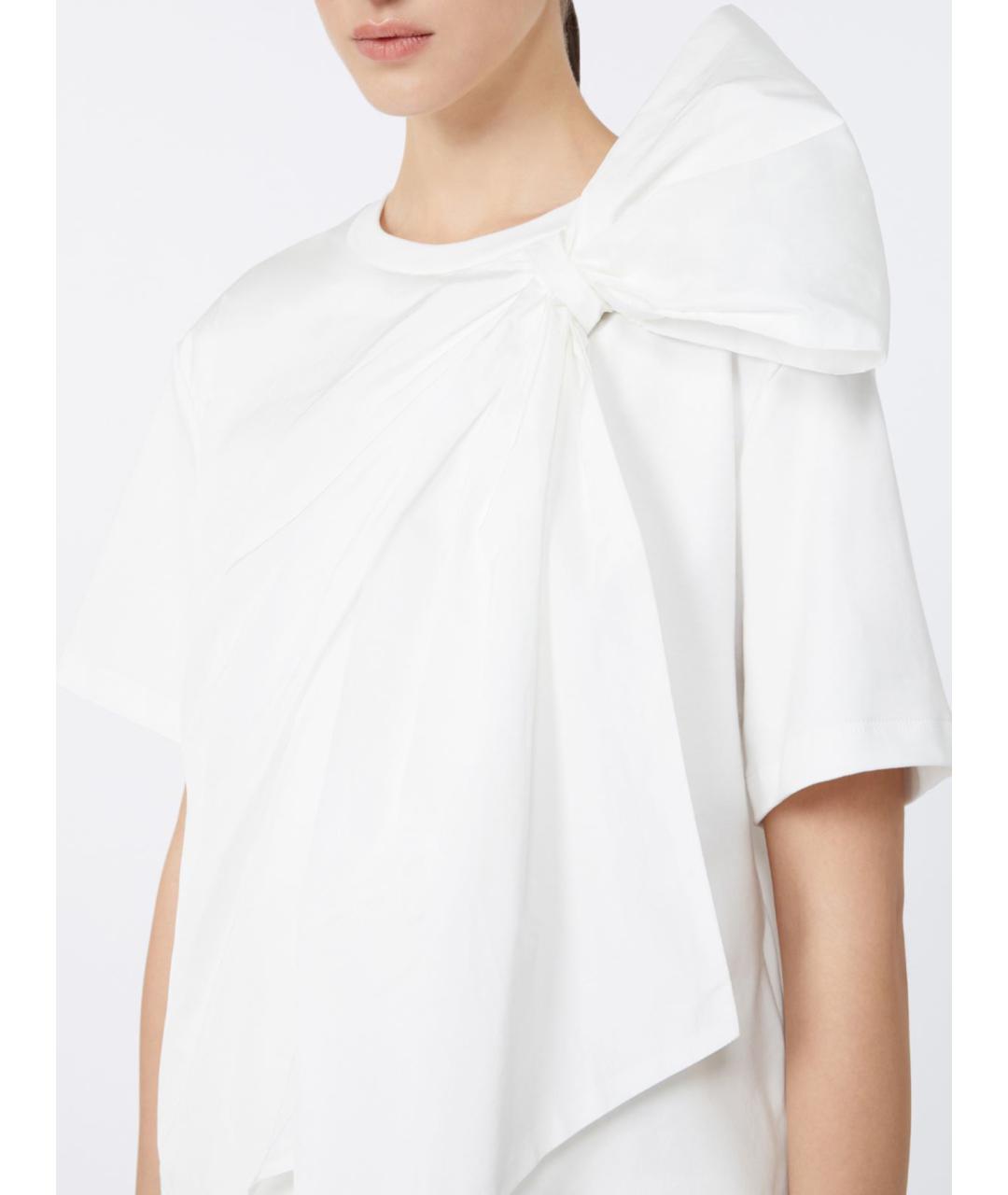 MAX MARA Белая хлопковая футболка, фото 3