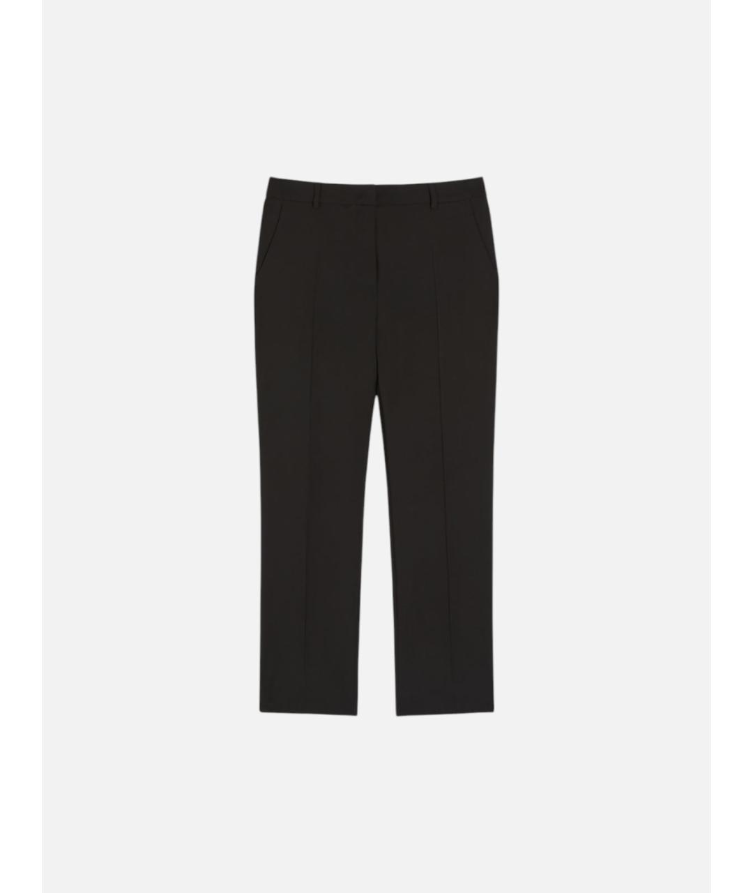 WEEKEND MAX MARA Черные шерстяные прямые брюки, фото 5