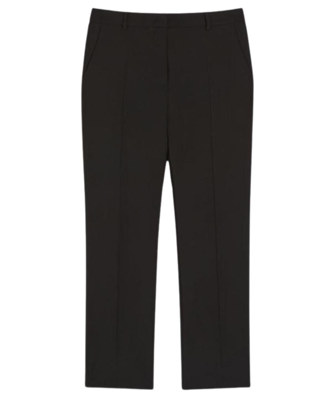 WEEKEND MAX MARA Черные шерстяные прямые брюки, фото 1