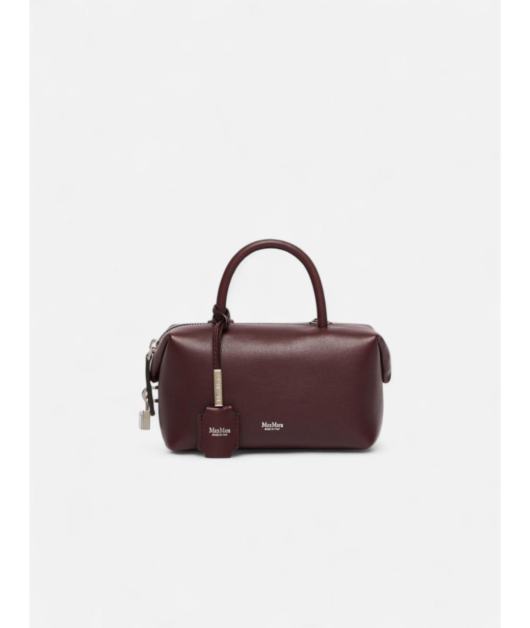 MAX MARA Бордовая кожаная сумка тоут, фото 6