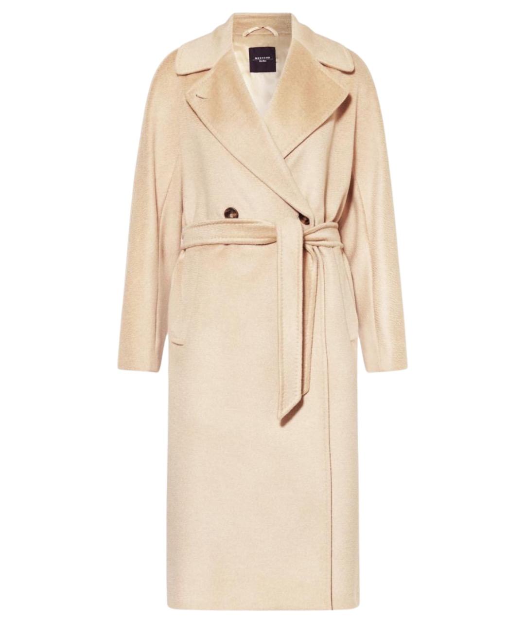 WEEKEND MAX MARA Бежевое шерстяное пальто, фото 1