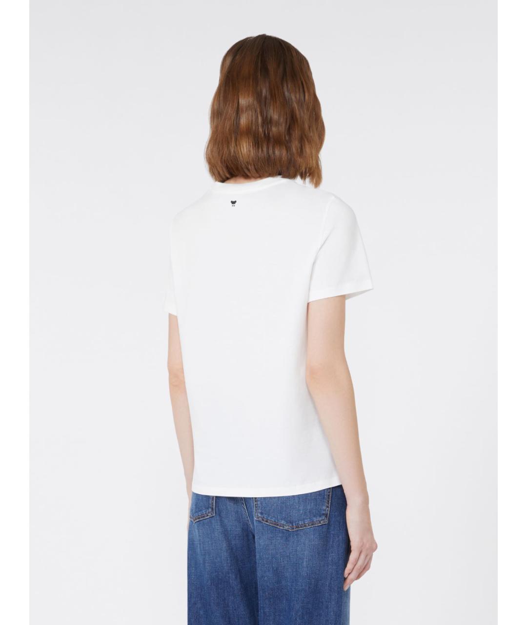 WEEKEND MAX MARA Черная хлопковая футболка, фото 4