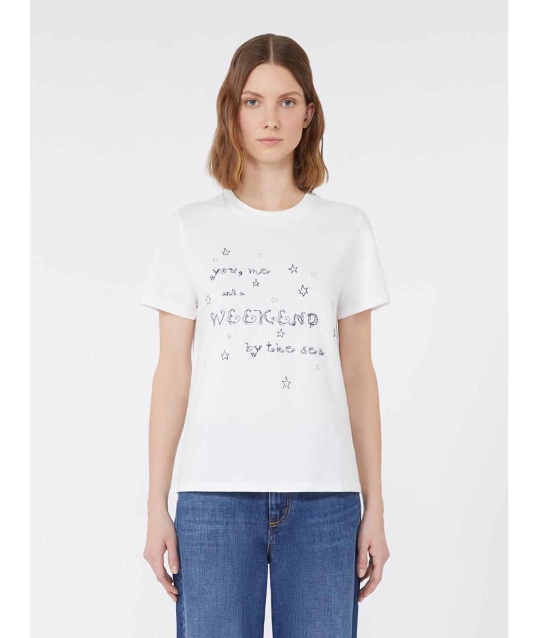 WEEKEND MAX MARA Черная хлопковая футболка, фото 5