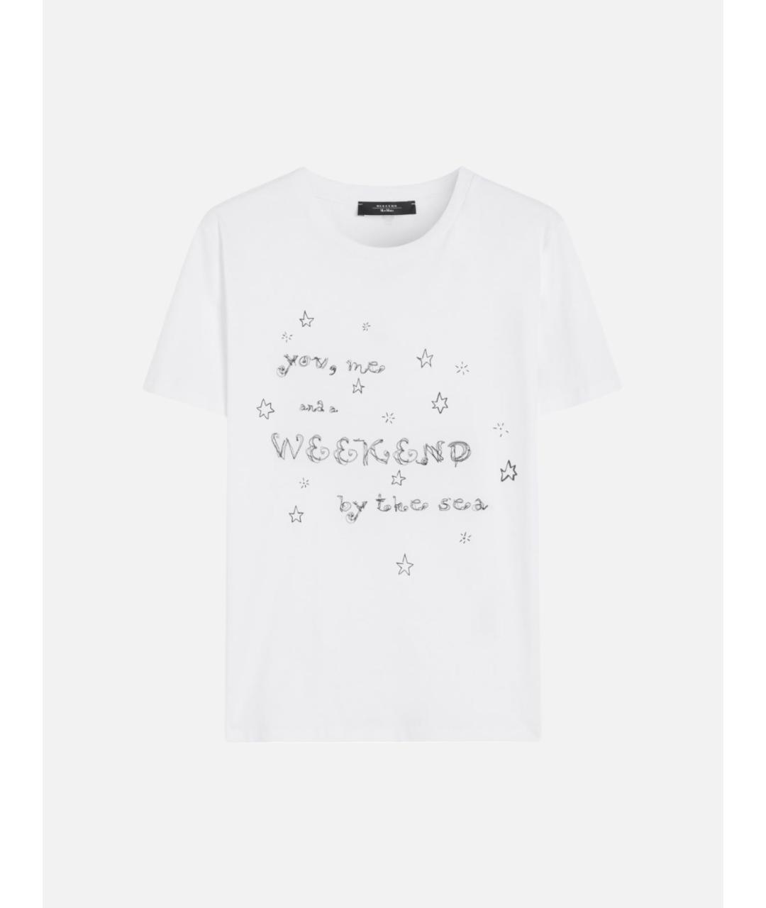 WEEKEND MAX MARA Черная хлопковая футболка, фото 6