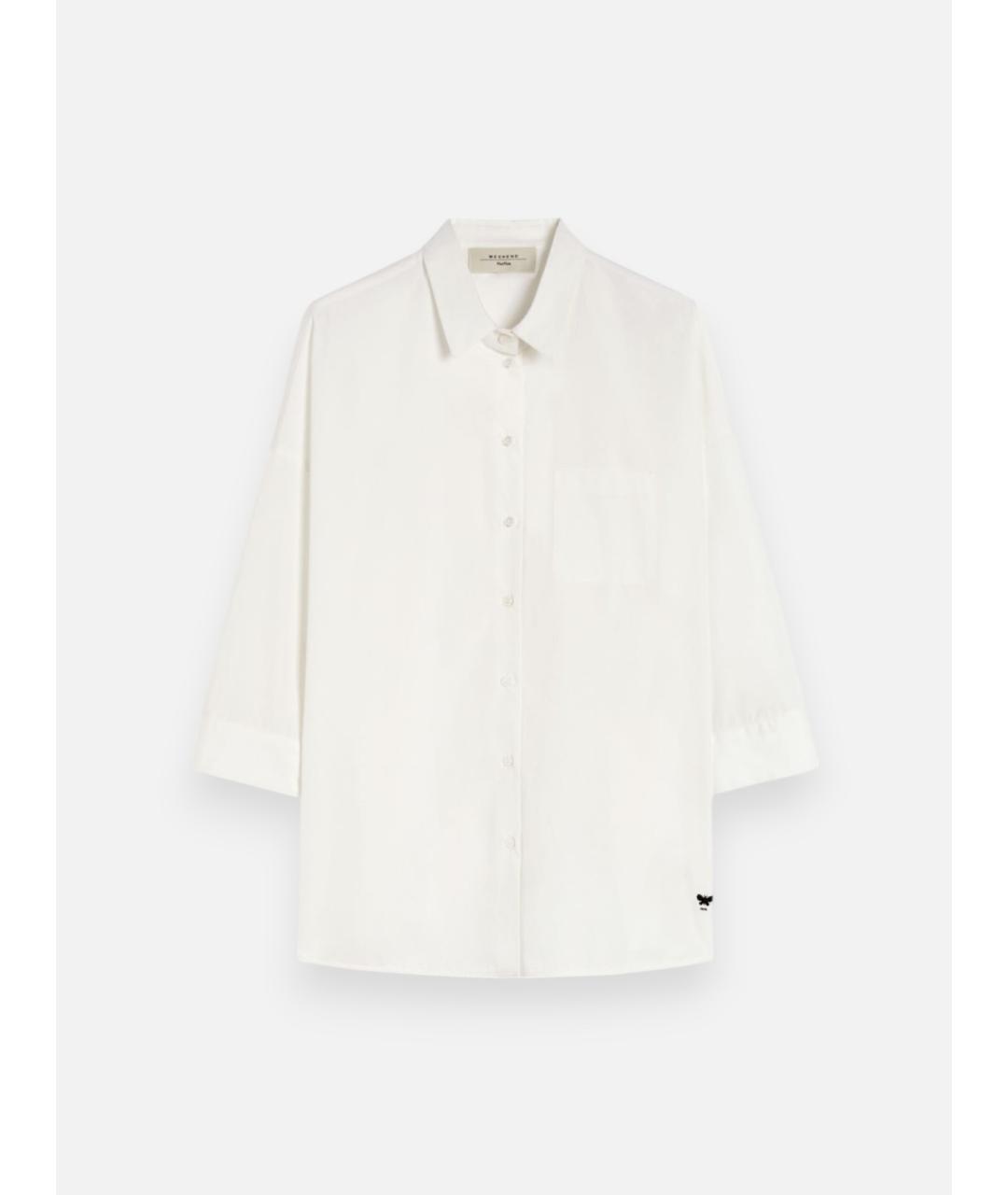 WEEKEND MAX MARA Белая хлопковая рубашка, фото 6