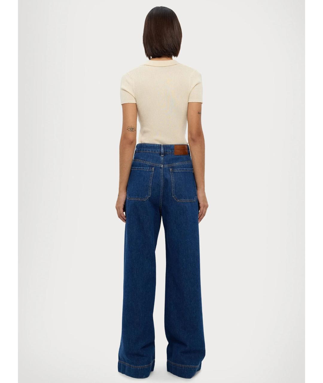 WEEKEND MAX MARA Синие хлопковые джинсы клеш, фото 3