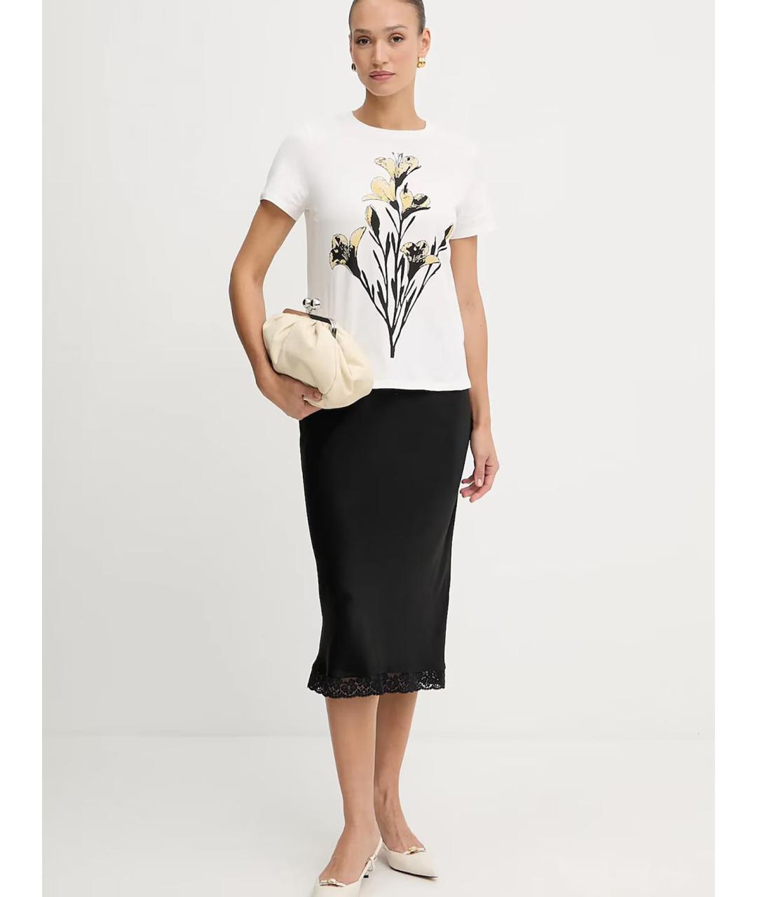 WEEKEND MAX MARA Белая хлопковая футболка, фото 3