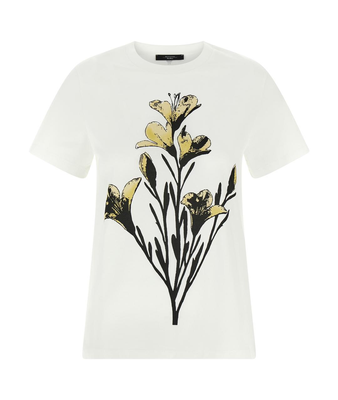 WEEKEND MAX MARA Белая хлопковая футболка, фото 1