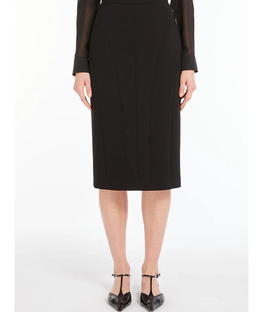 MAX MARA STUDIO Черная юбка миди, фото 3