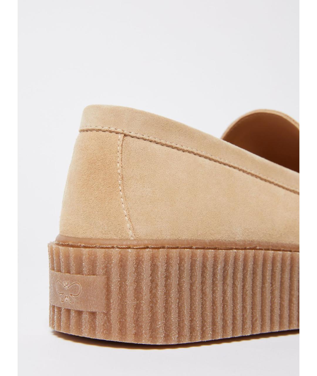 WEEKEND MAX MARA Бежевые замшевые мокасины, фото 4