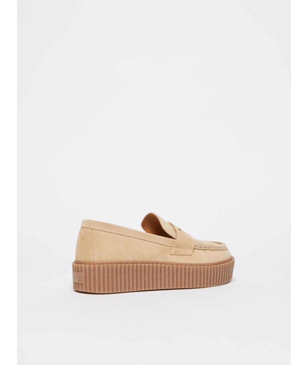 WEEKEND MAX MARA Бежевые замшевые мокасины, фото 5