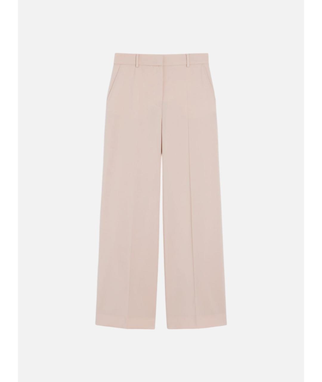 WEEKEND MAX MARA Розовые шерстяные брюки широкие, фото 5