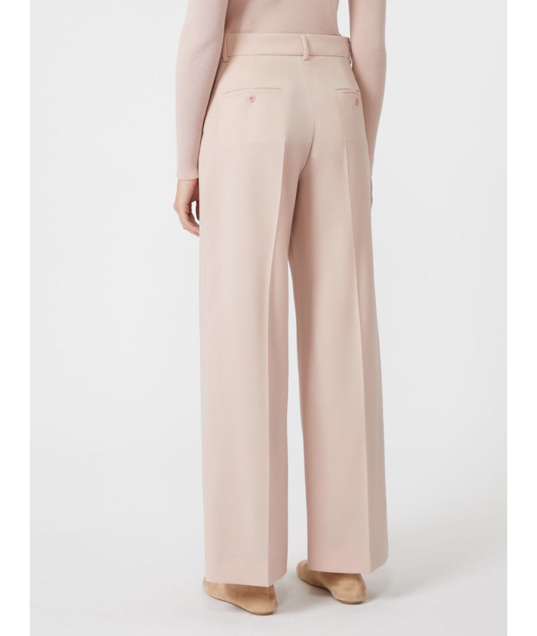 WEEKEND MAX MARA Розовые шерстяные брюки широкие, фото 3