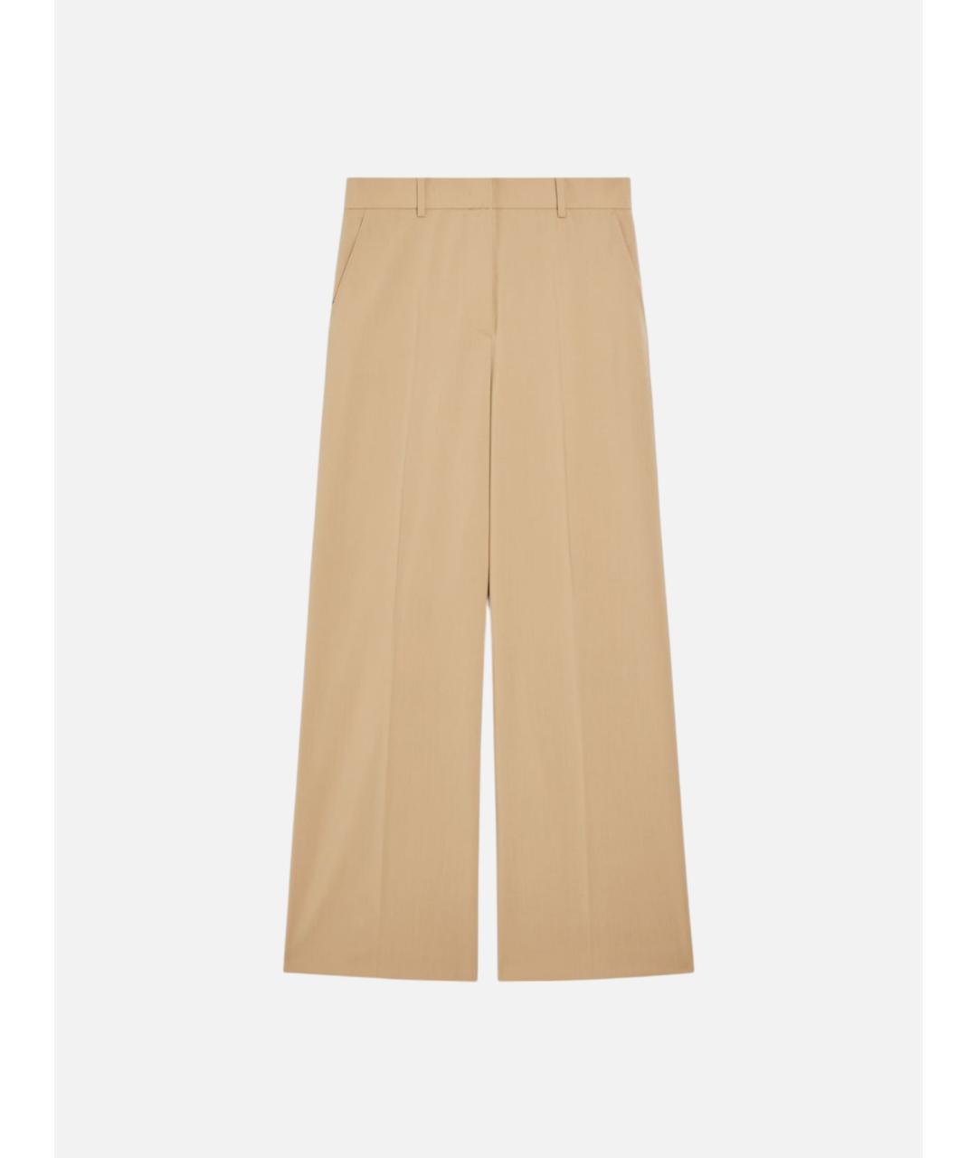 WEEKEND MAX MARA Бежевые шерстяные брюки широкие, фото 4