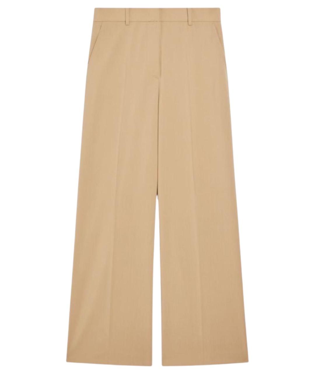 WEEKEND MAX MARA Бежевые шерстяные брюки широкие, фото 1