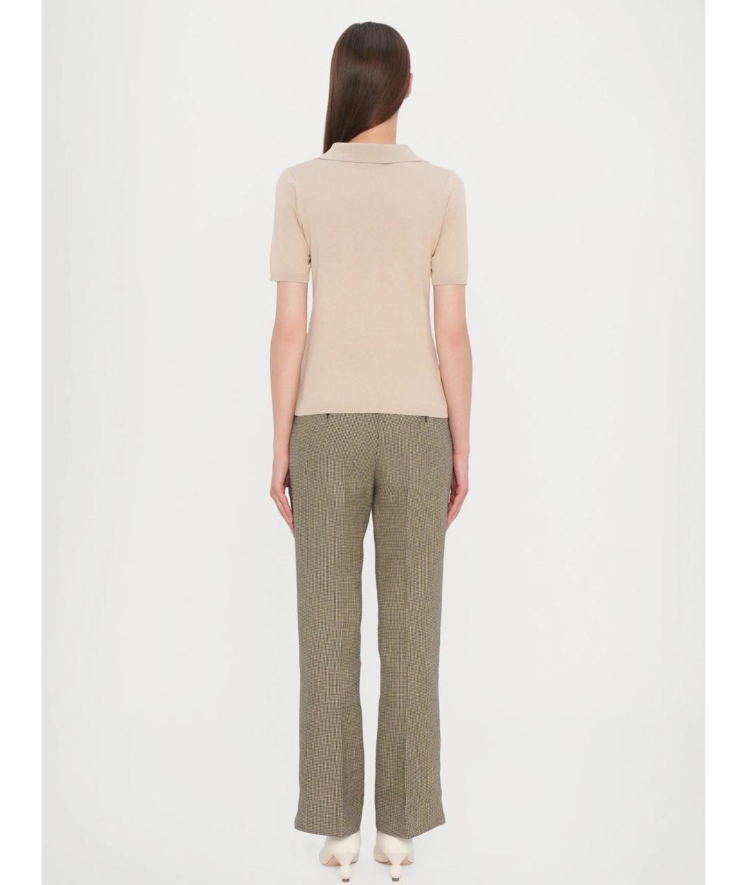 WEEKEND MAX MARA Бежевая шелковая футболка, фото 3