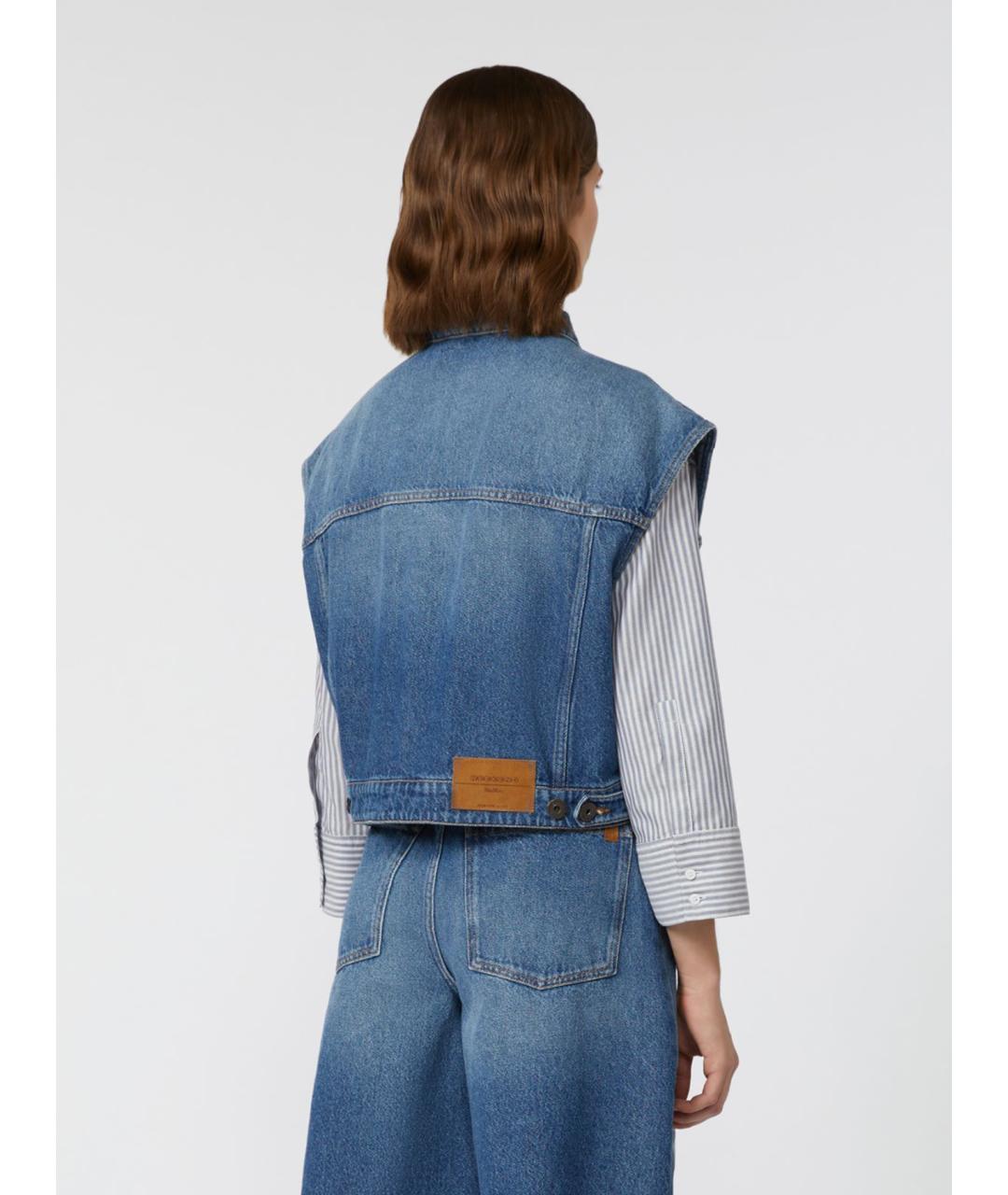 WEEKEND MAX MARA Синий хлопковый жилет, фото 4