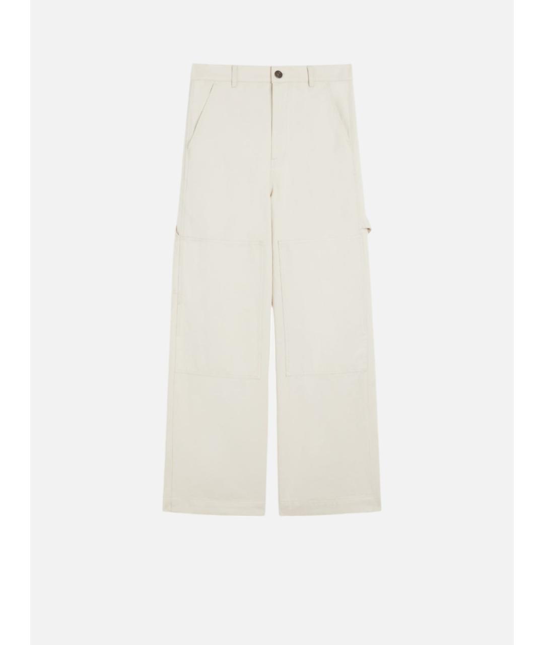 WEEKEND MAX MARA Белые хлопковые брюки широкие, фото 6