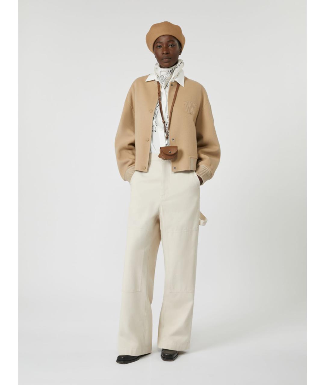WEEKEND MAX MARA Белые хлопковые брюки широкие, фото 2