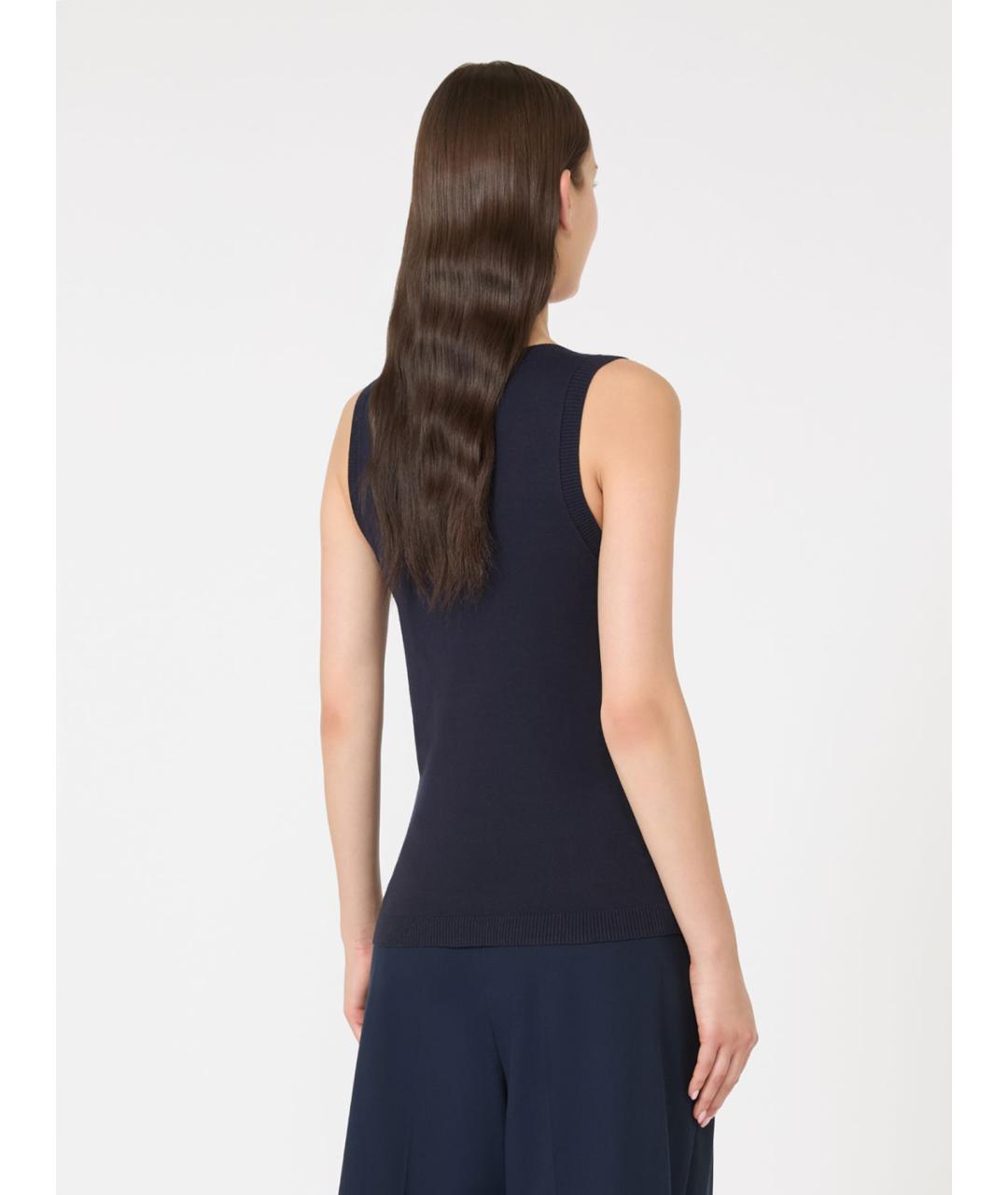 WEEKEND MAX MARA Синяя вискозная майка, фото 3