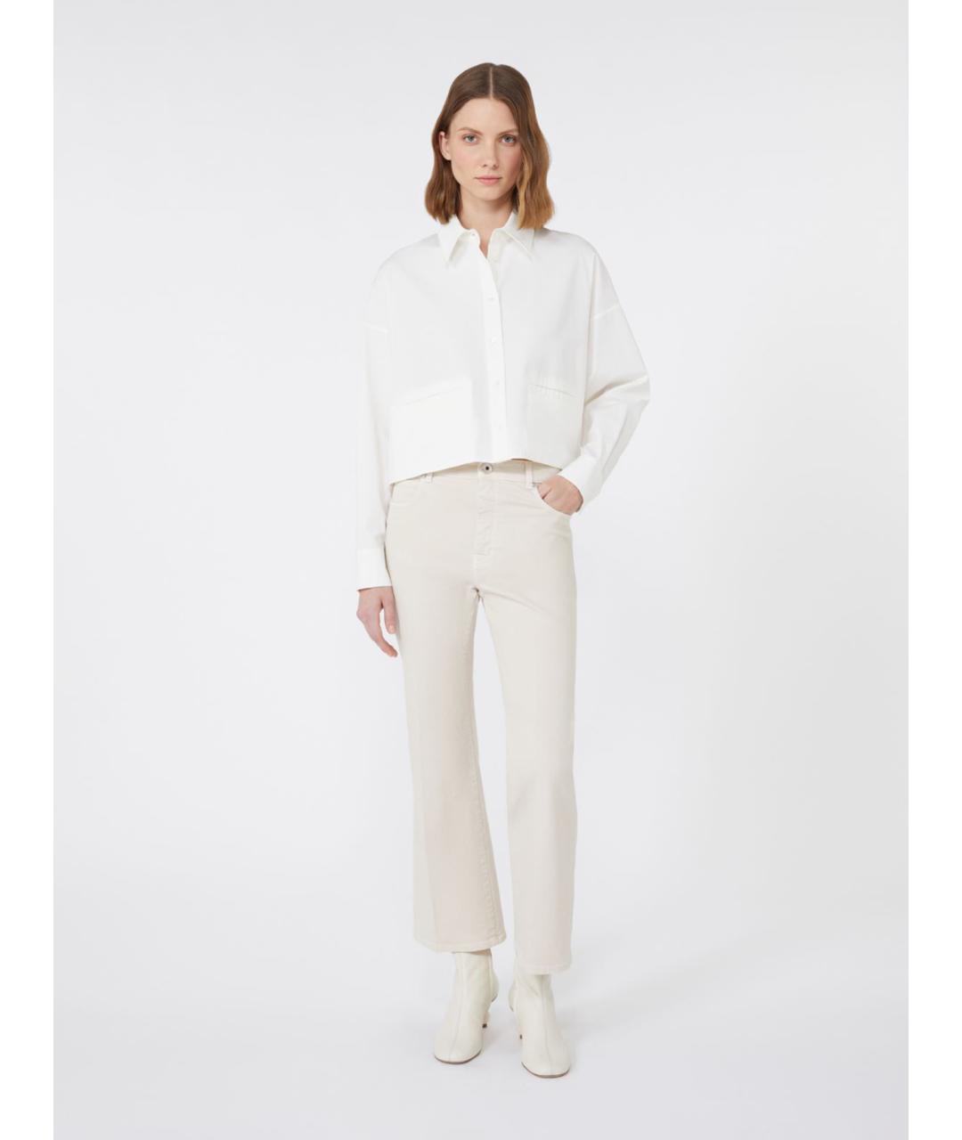 WEEKEND MAX MARA Белая хлопковая рубашка, фото 2