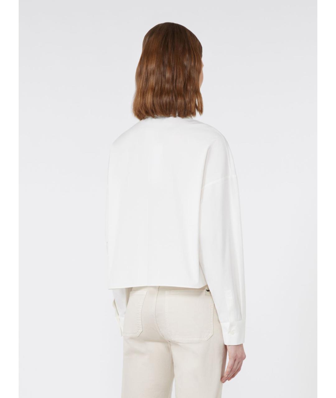 WEEKEND MAX MARA Белая хлопковая рубашка, фото 4