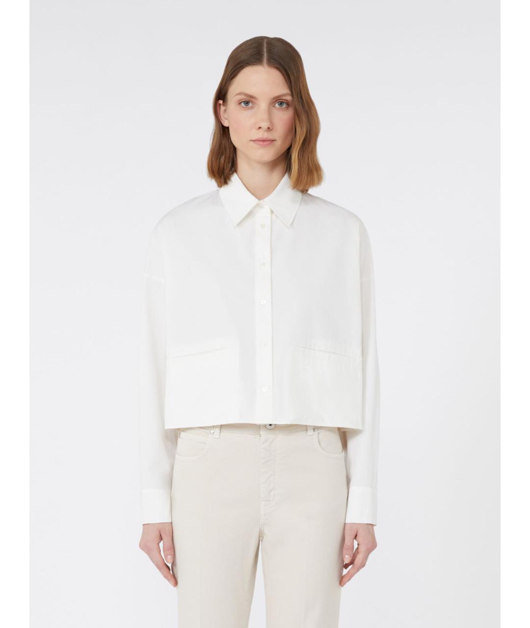 WEEKEND MAX MARA Белая хлопковая рубашка, фото 5