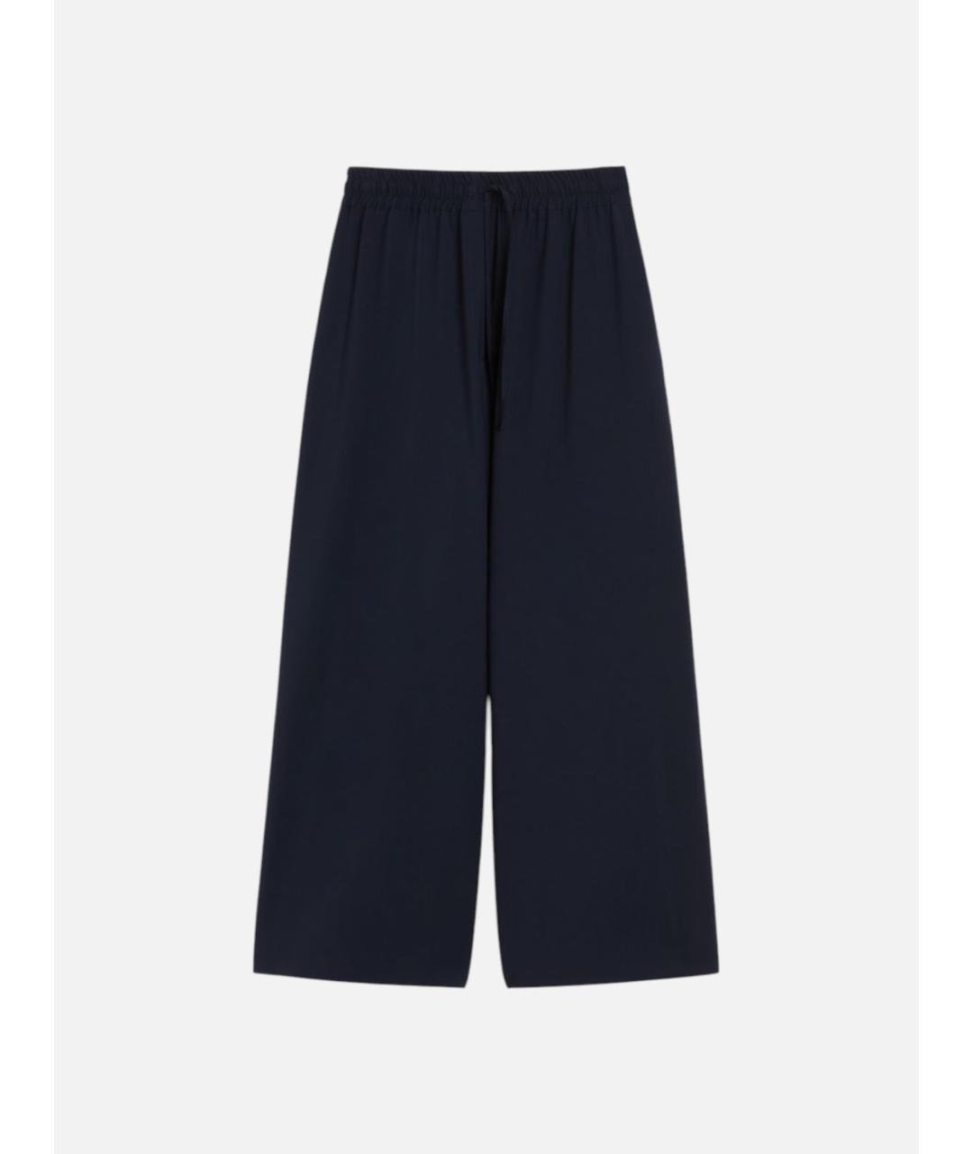 WEEKEND MAX MARA Синие шерстяные брюки широкие, фото 5