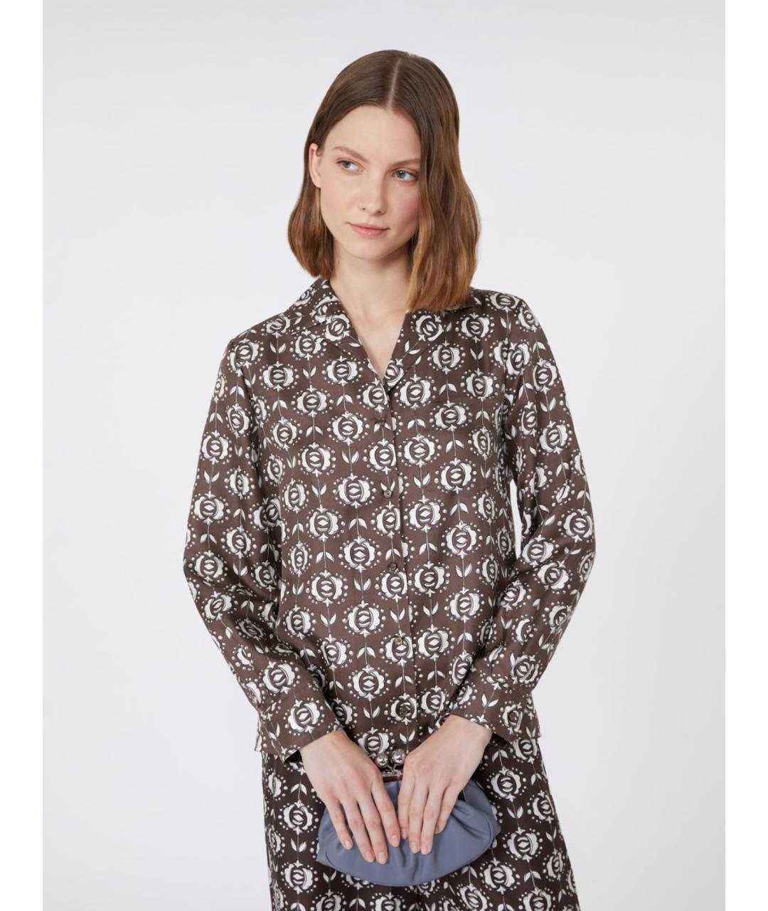 WEEKEND MAX MARA Мульти шелковая рубашка, фото 5