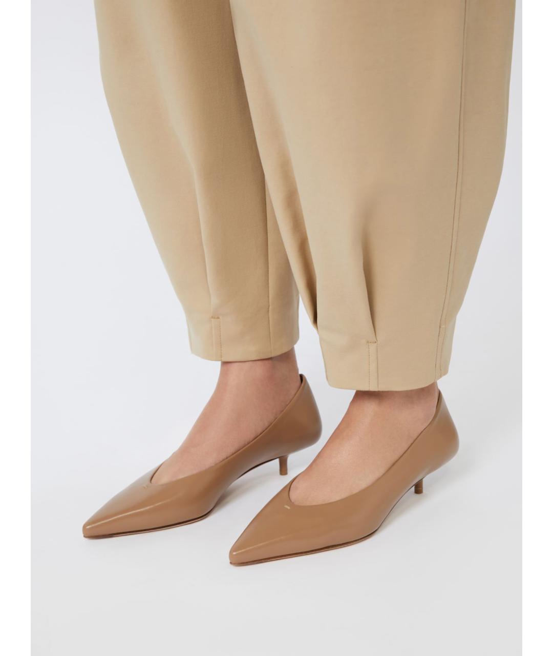 MAX MARA Бежевые кожаные туфли, фото 2