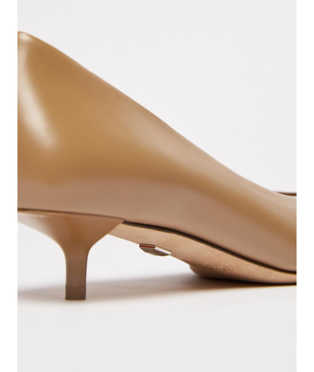 MAX MARA Бежевые кожаные туфли, фото 3