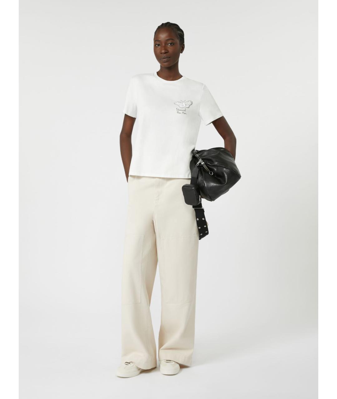 WEEKEND MAX MARA Белая хлопковая футболка, фото 2