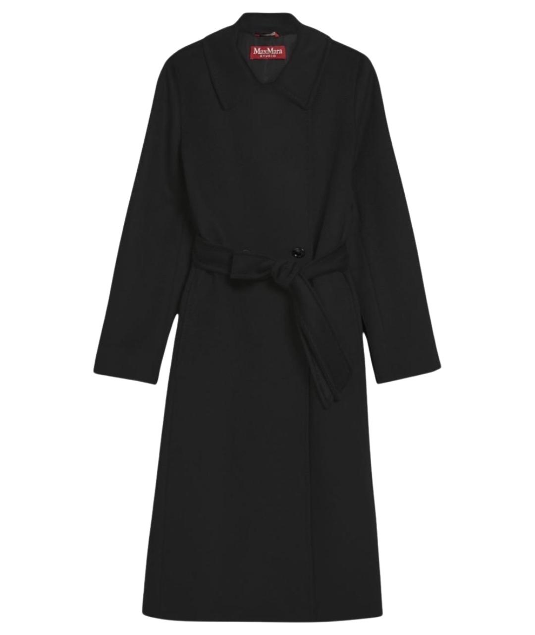 MAX MARA STUDIO Черное шерстяное пальто, фото 1