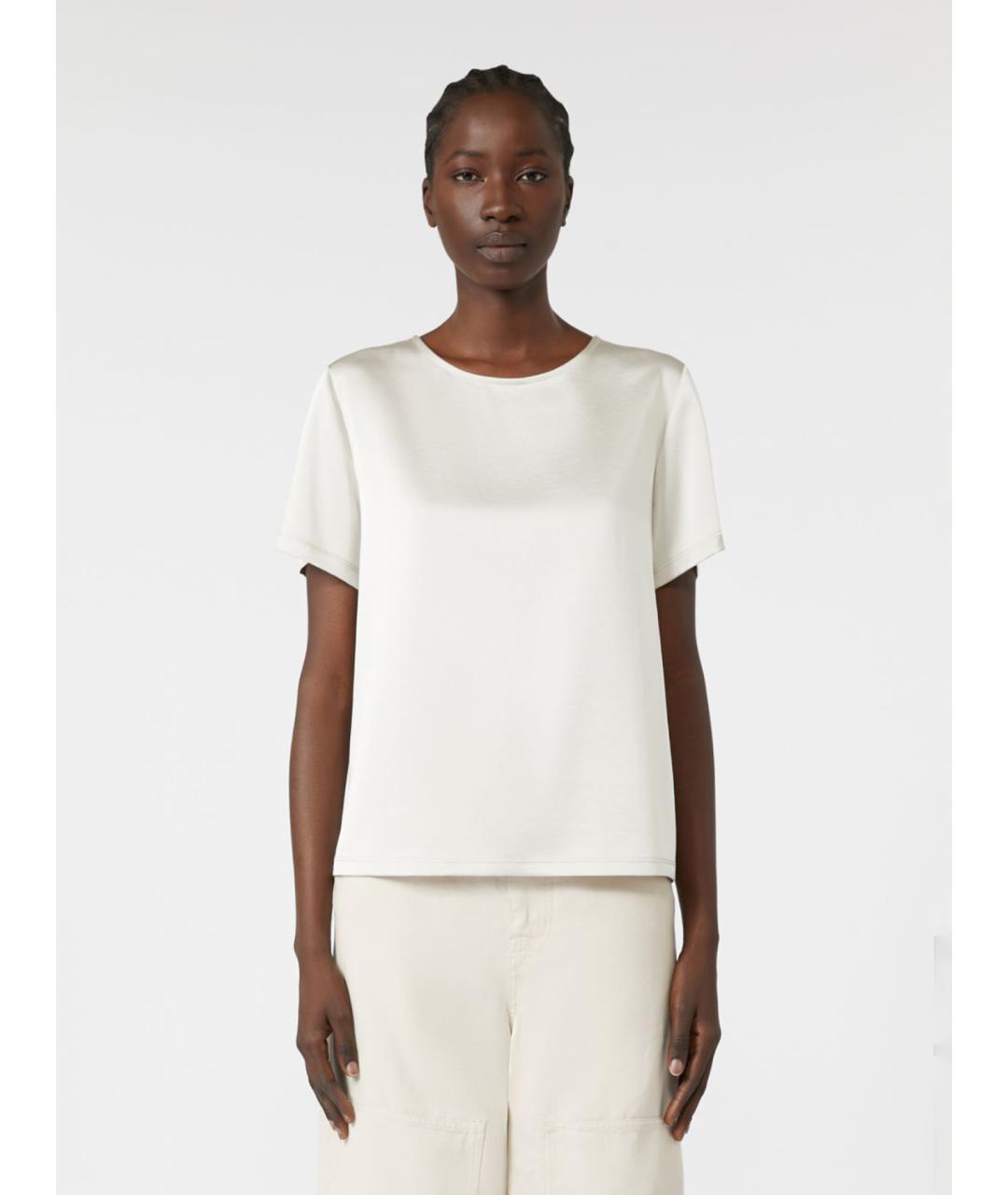 WEEKEND MAX MARA Белая вискозная блузы, фото 4