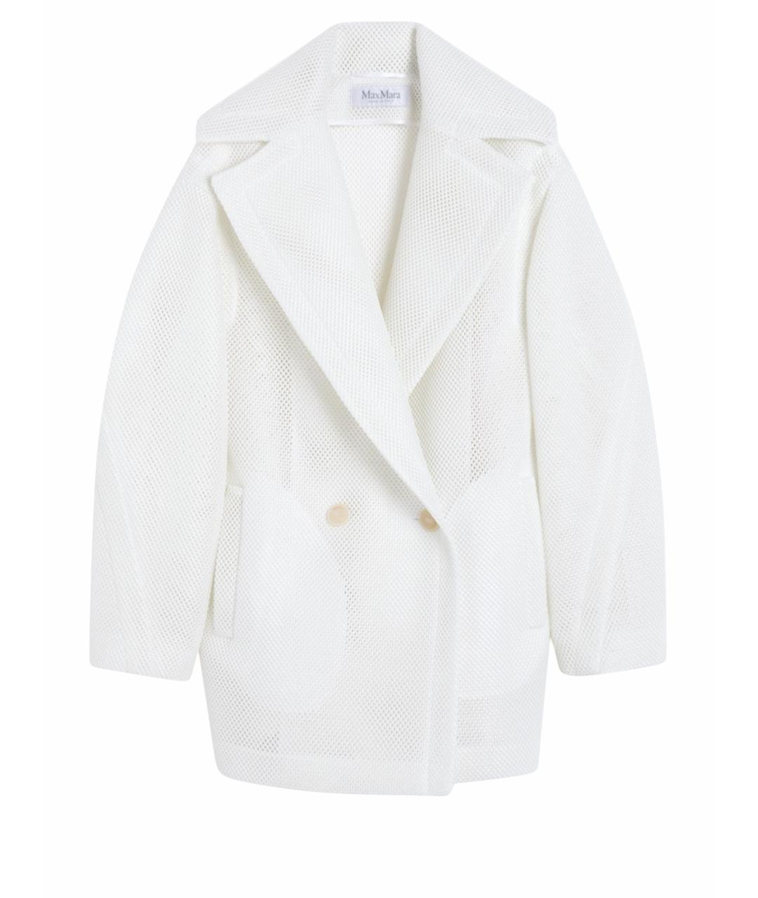 MAX MARA Белое полиэстеровое пальто, фото 1