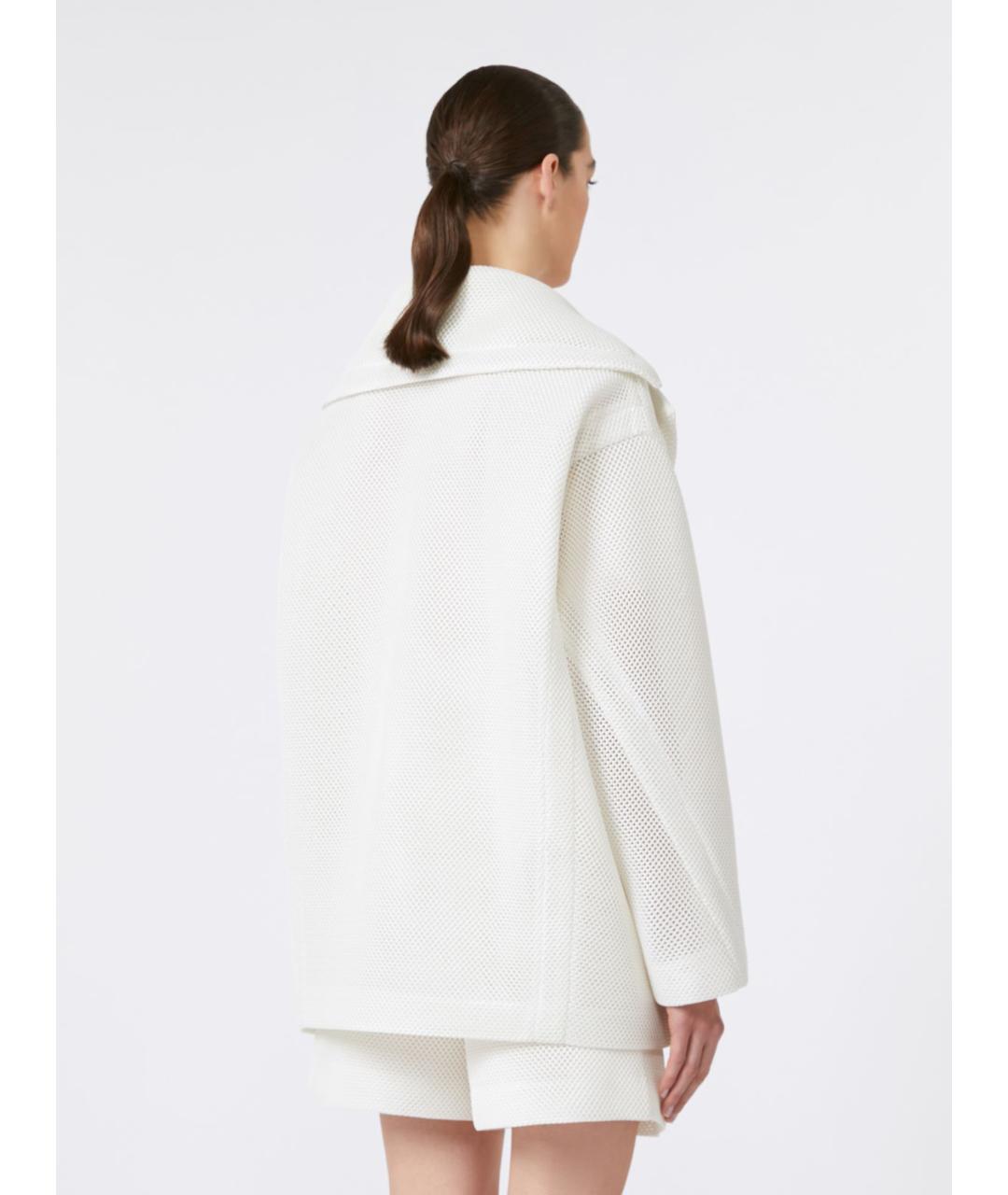 MAX MARA Белое полиэстеровое пальто, фото 4