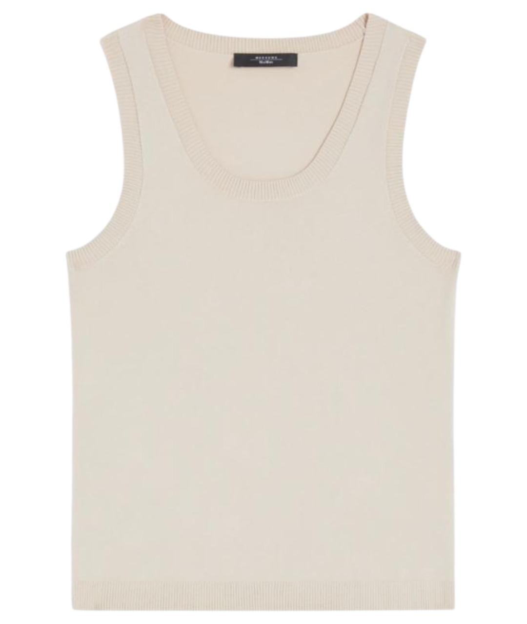 WEEKEND MAX MARA Бежевая вискозная майка, фото 1