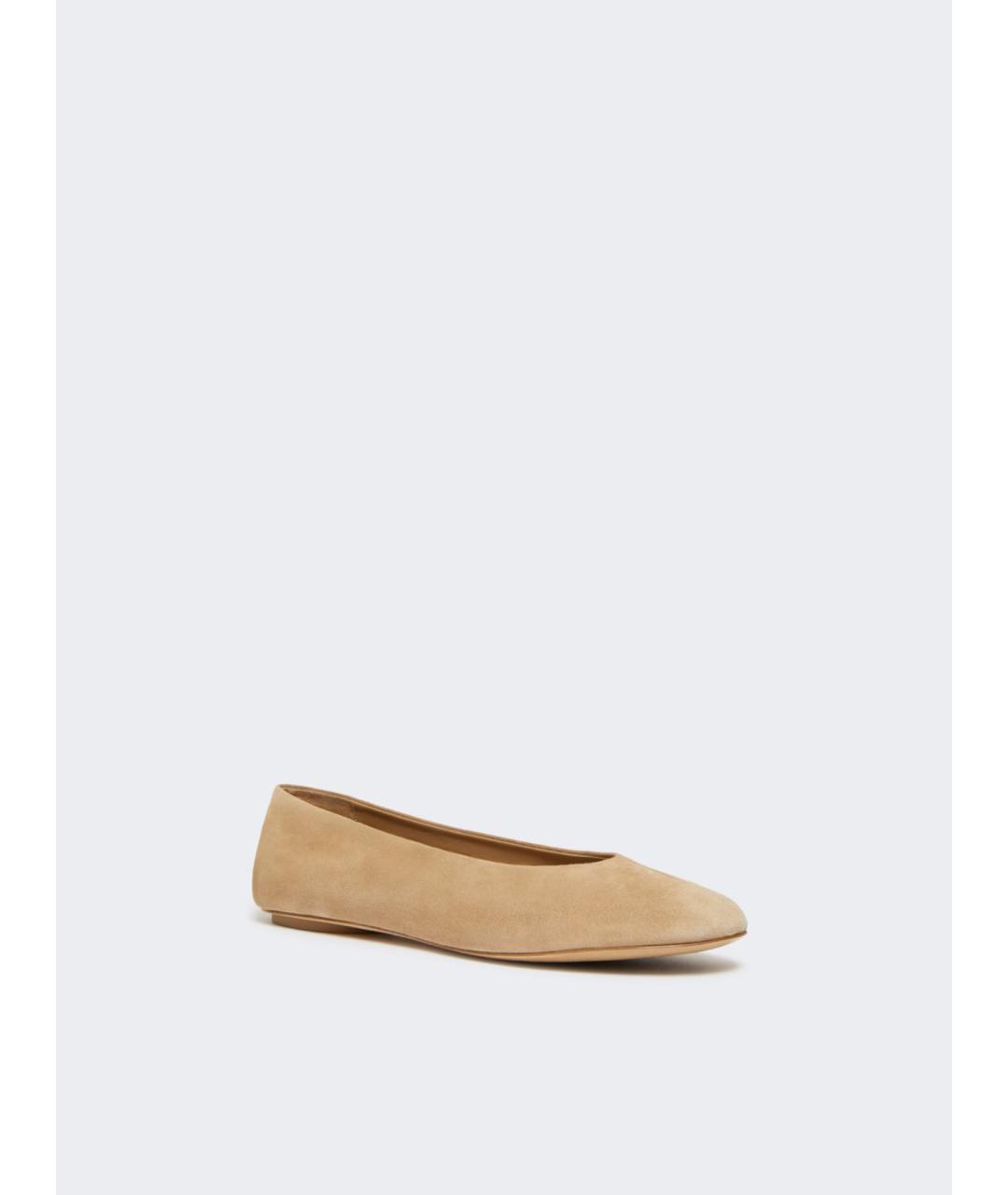 WEEKEND MAX MARA Бежевые замшевые балетки, фото 4