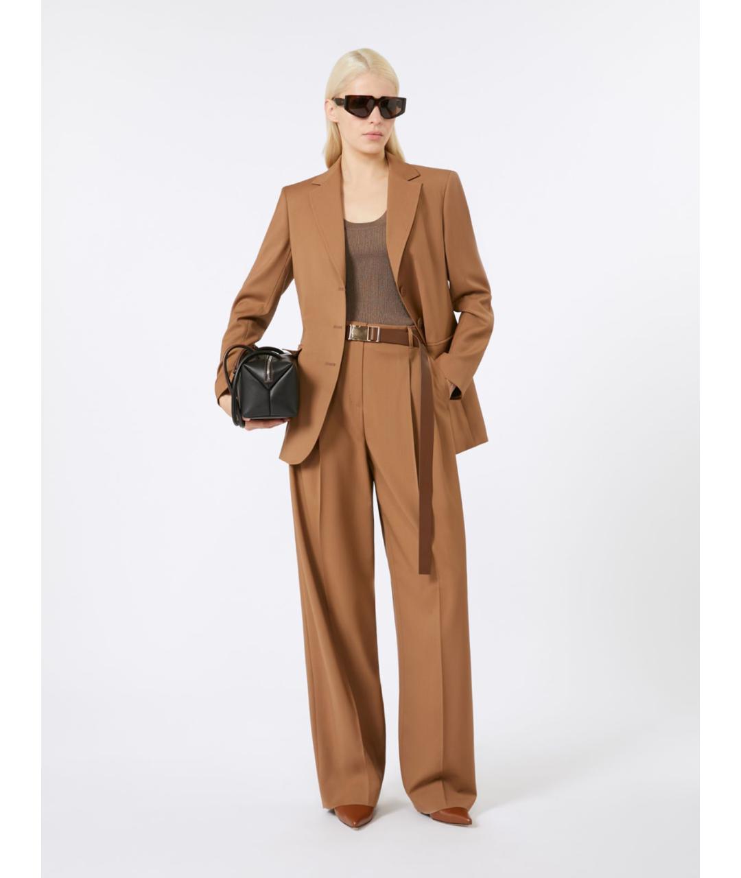 MAX MARA STUDIO Бежевый шерстяной жакет/пиджак, фото 2