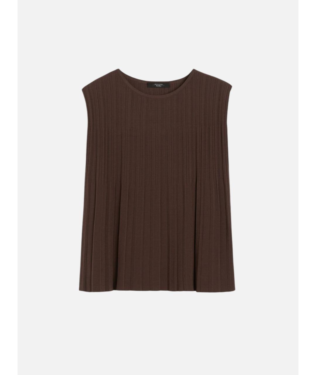 WEEKEND MAX MARA Коричневая вискозная блузы, фото 5