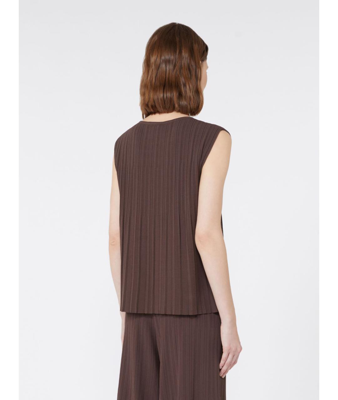 WEEKEND MAX MARA Коричневая вискозная блузы, фото 3