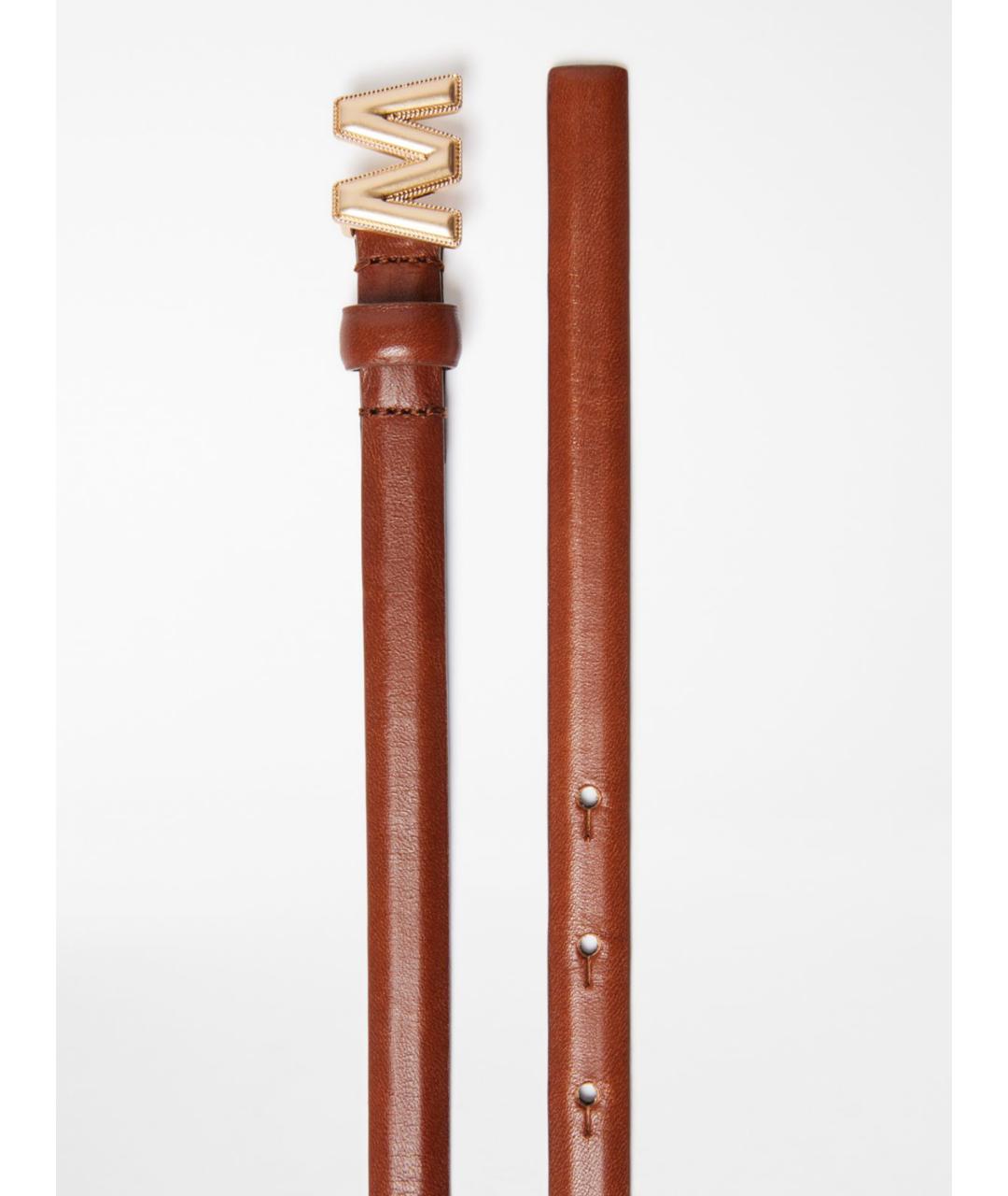 WEEKEND MAX MARA Коричневый кожаный ремень, фото 3