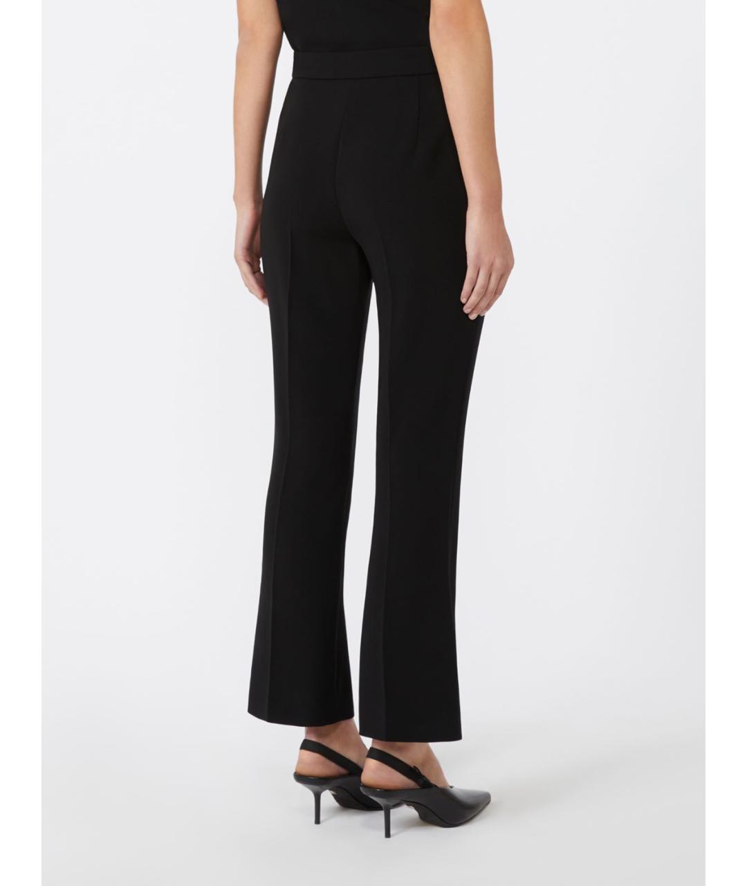 MAX MARA STUDIO Черные ацетатные прямые брюки, фото 5