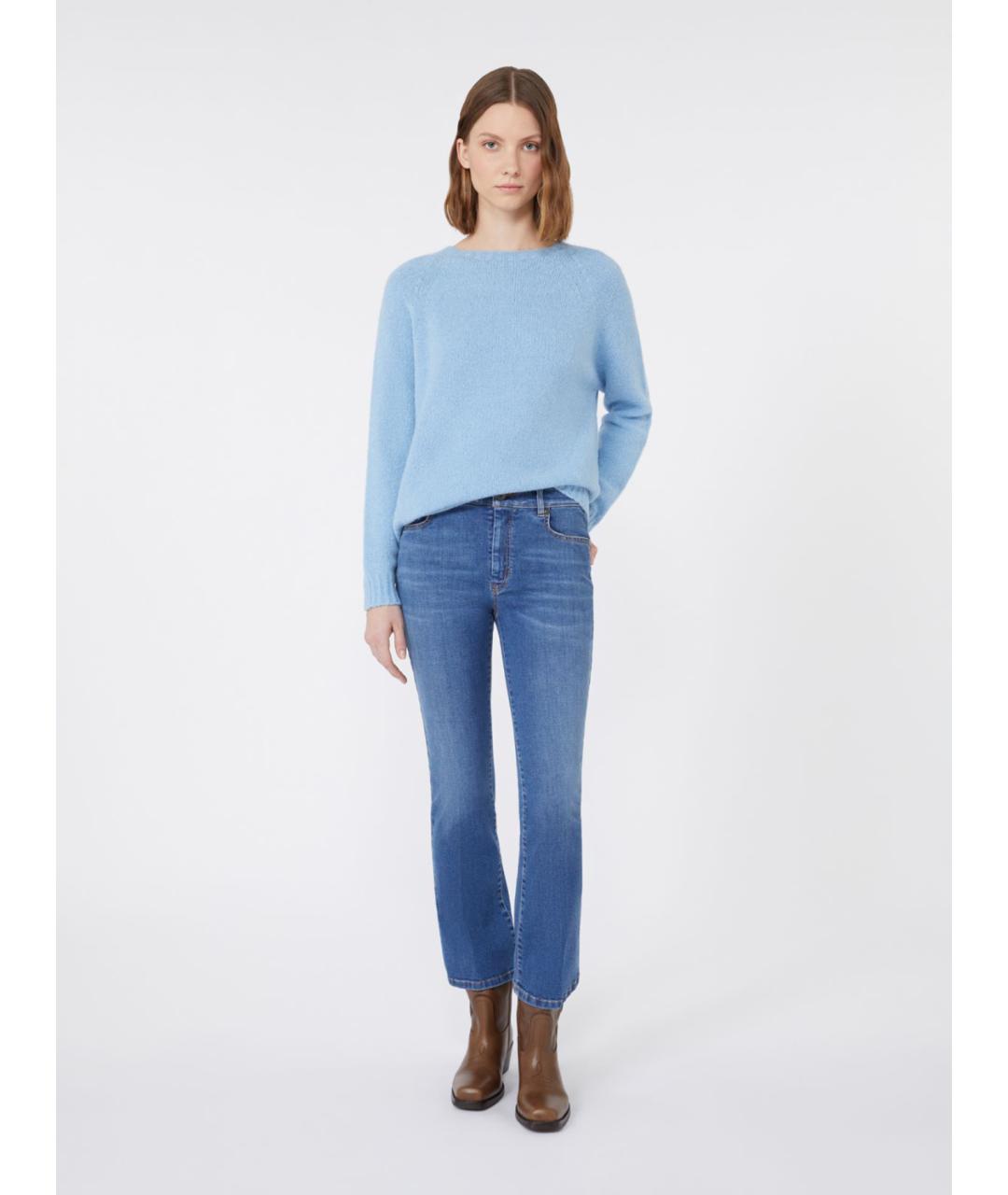 WEEKEND MAX MARA Синие хлопковые прямые джинсы, фото 2